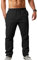 NANAMEEI Leinen Hosen Mann Leinenhose Herren Lang Leichte Sommerhose Herren Lang Freizeithose Herren Strandhose Herren Yoga Schwarz M