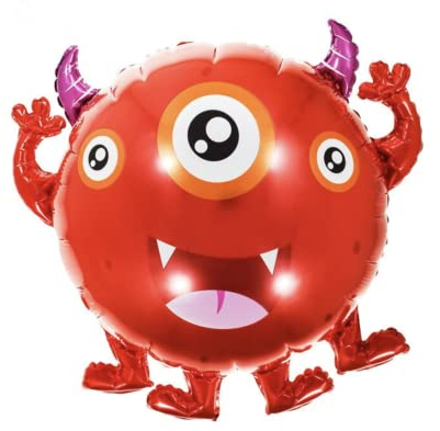 Folienballon mit drei Augen, 65 cm, Rot