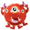 Folienballon mit drei Augen, 65 cm, Rot