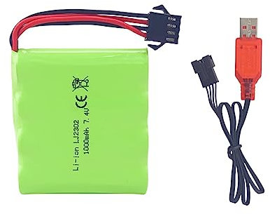 ZYGY 7.4V 1000mah SM-4P Plug Batterie Rechargeable avec câble de Charge USB pour DE36W DE65 NO.1809 RC Voiture Jouet Modèle Hors Route Voiture Escalade Drift Racing