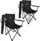 Green Haven Folding Camping Chair - Black Lightweight Picnic Chair w/Cup Holder, 600D Polyester & Rip Stop, Heavy Duty Steel Frame Arm Portable Comfy for Outdoor Camping