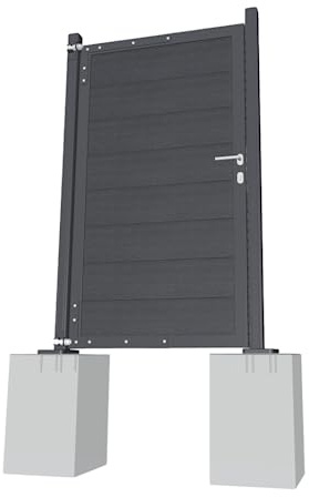 Gartenwelt Riegelsberger Universal Alu-Torrahmen Anthrazit mit WPC-Füllung basalt-grau Zubehör für Gartenzaun Zaun WPC Steckzaun Sichtschutzzaun Garten Terrasse