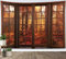 LB Wandteppich Herbstwald Wandtuch Sonnenschein durch Herbstbäume aus braunem Fenster Wandbehang Naturlandschaft Tapisserie für Wohnzimmer Schlafzimmer Wohnheim Wanddeko,200x150cm