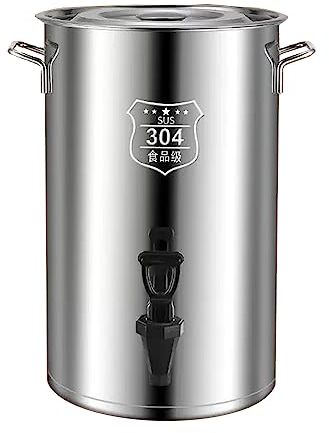 ASSYA Edelstahl-Eimer-Saft-Eimer des Speicher-Behälter-SUS 304 mit hängendem Deckel-Griff-Drücken-Art Hahn-zylinderförmiger Suppen-Topf-Kapazität 20-75L,20L