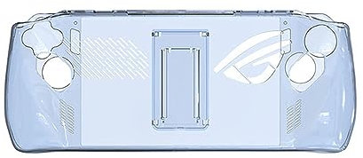 NUHFUFA Protective PC Hard Case with Bracket Compatible with ASUS Rog Ally 7-inch Handheld, Anti-Scratch Ergonomic Arc Grip Cover(Blue)