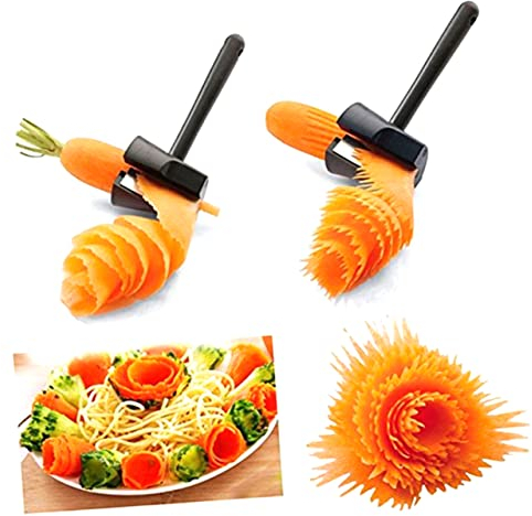 BESTonZON affettatrice per Frutta Patata sbucciatore di Carote tagliacarote pelapatate bigodini a rulli pelacarote arricciacapelli Cetriolo Arriccia Italia Macchina a Vite grattugia