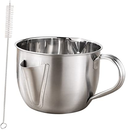 LIFKOME Tazón Separador De Grasa Colador Inoxidable Separador De Aceite Jarra Separadora De Salsa Filtro De Grasa De Almacenamiento De Aceite Dispensador Quitar El Aceite