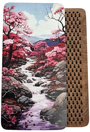 RIZONE Holz Yoga Board für Akupressur und Meditation mit Nägeln für tiefe Gewebemassage, Sadhu Board für Yoga Praxis, Akupunkturmassage, Nägel Abstand 0.39 in (10mm) (Sakura)