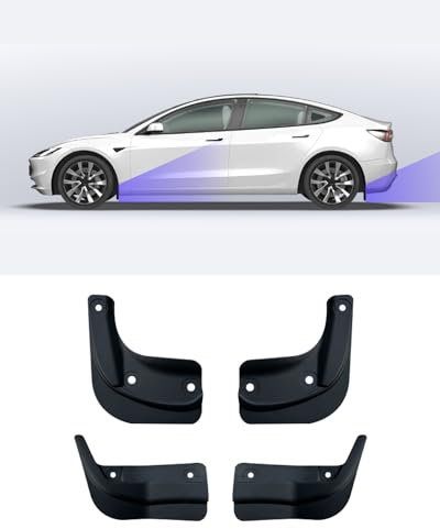 KKTR-CAR für Tesla Model 3 Highland Spritzschutz, Auto-Spritzschutz, Kotflügel vorne hinten mit Schrauben, kein Bohren erforderlich,2024 2025 Model 3 Highland Kotflügel Zubehör (4 Stück)