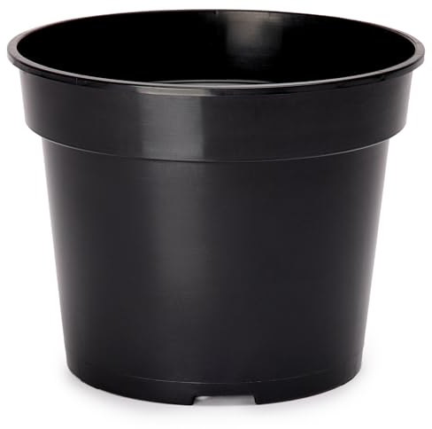 Garronda Pots Horticulture Ronds Pots pour Culture de Plants de Plantes et Fleurs GD-0025 (Noir, ⌀ 23 cm H 18,1 cm)