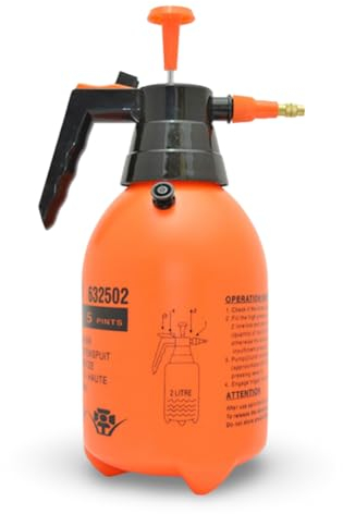Pulverizador a Presión de 2L para Jardín, Piscina y Agricultura – Boquilla de Cobre, Varilla Neumática de Acero Inoxidable, Ideal para Cuidado de Las Plantas, Fertilizantes y Pesticidas