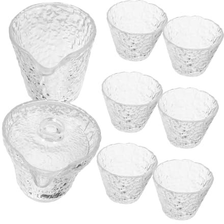 PLAFOPE Teeservice 8 Stück aus Hitzebeständigem Glas Chinesisches Elegantes mit Teekanne und Tassen für Zuhause und Teezeremonie
