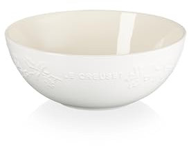 Le Creuset Stoneware Holly Collection Multi Bowl, 3.5 qt., White