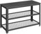 VASAGLE Schuhbank, Schuhregal mit 2 Gitterablagen, Aufbewahrung für Schuhe, 30 x 73 x 45 cm, für Eingangsbereich, Flur, Wohnzimmer, Metallgestell, Industrie-Design, ebenholzschwarz-schwarz LBS073B06