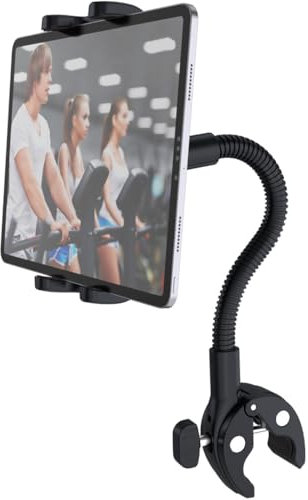 Cuxwill Tablet-Halterung, Fahrradhalterung, passend für 4-13 Zoll iPad-Handy für Peloton-Laufband, Upgrade Schwanencek Klemmhalterung für Spinn-Bike, stationäres Heimtrainer, Rollstuhl,