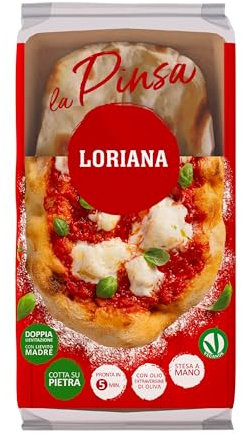 Loriana, Pinsa Romana Precotta, Croccantezza Perfetta, Doppia Lievitazione con Lievito Madre, con Olio Extra Vergine di Oliva, Ideale per Farciture Varie, 230g