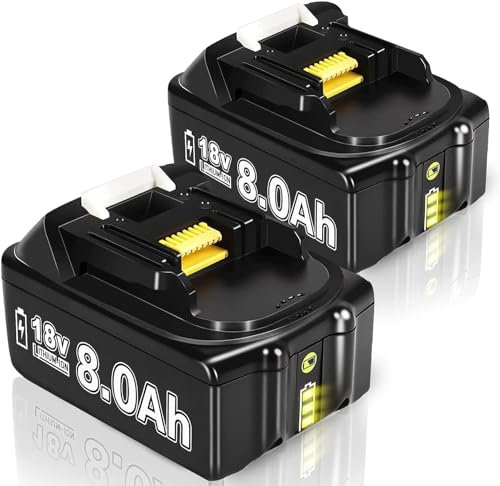 2X 8.0Ah Ersatzakkus für Makita Akku 18V BL1860 Ersatzakku für Makita Akku BL1850B BL1850 BL1840 BL1830 BL1820 BL1815