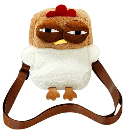 itrimaka Huhn Umhängetasche - Weiche Tier Plüsch Tasche Geldbörse | Cartoon Huhn Tasche mit verstellbarem Schultergurt für Kinder, Mädchen, , Familie, Einzelnes Attribut, Refer to description