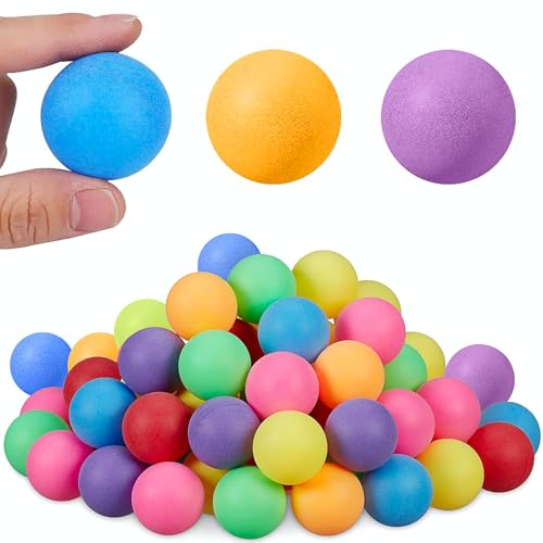Elegance-go bordtennisbollar färgglada, 50 stycken 40 mm blandade färger bordtennis bollar träning bordtennis boll M ultifunktion ping pong bollar för festspel, hantverk, dekorationer