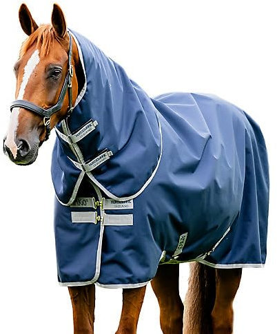 Horseware Amigo Ripstop 900D Lite Plus Halsteil 0g Turnout Decke Navy/Titanium Grey Deckengröße:140 cm / 6´3