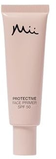 Mii Cosmetics Protective Face Primer SPF 50 | Hydrating Makeup Primer With Hyaluronic Acid and Ceramides | Pore and Coral Reef-Friendly SPF for Radiant Skin | 30ml