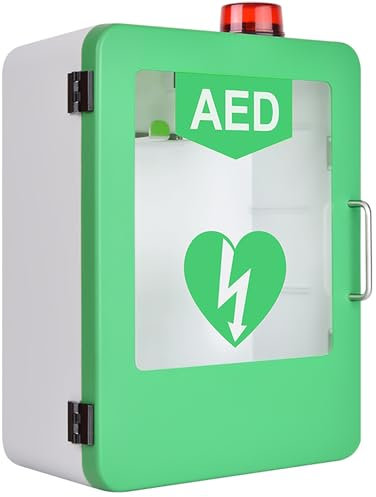 AED-Schrank zur Wandmontage, Aufbewahrungsbox für AED-Defibrillatoren mit Alarm, Aufbewahrungsschrank für Erste-Hilfe-Koffer mit transparentem Fenster,AED-Schrank für AED-Defibrillatoren aller Marken