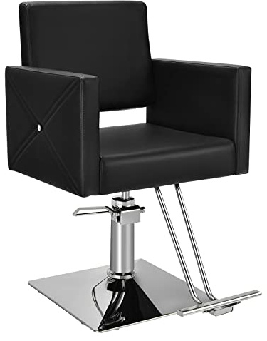 RELAX4LIFE Friseurstuhl, Höhenverstellbare Friseurstühle, Barber Stuhl 360° Drehbar, Friseursessel mit hydraulischer Pumpe, Barbersessel mit Fußstütze, Bedienungsstuhl Frisörstuhl Friseureinrichtung