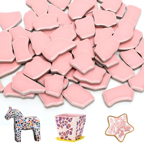 Tutamaz Lot de carreaux de mosaïque carrés en céramique pour travaux manuels, projets de mosaïque, petits carreaux de mosaïque pour salle de bain, cuisine, décoration de maison, vases, tasses