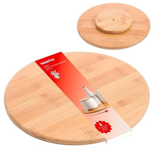 Tagliere Vassoio Antipasti da Tavola Girevole in Bamboo 40 cm