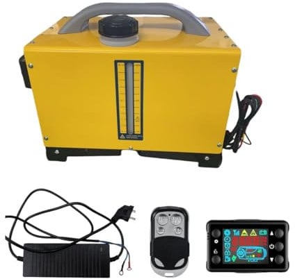 Sunster 8KW Portable Diesel Air Heater, 12V/24 ALL IN ONE Diesel Heater with AC 110-240V Power Adapter, LCD Switch & Remote Control, with Bottom Bracket， for Campervan Car Trucks Bus