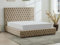 Vente-unique-Chesterfield-Bett mit Bettkasten - 180 x 200 cm - Samt - Taupe - DULENI
