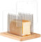 Manual Bread Slicer, Adjustable Stainless Steel Bread Slicing Guide with Wood Base, Foldable and Compact Slicer Guide for Homemade Loaf