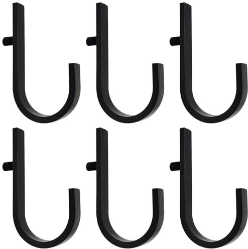 Funabridge J-förmige Haken für Gartenhäuser, Kunststoff-Werkzeughaken mit Schrauben für Garagenorganisation, einfache Einrichtung für Schuppen, 6 Stück