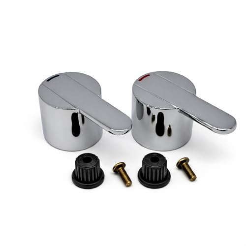 Xcel Home HD155 Chrome Tap Handle Pair Hot and Cold Lever Replacement Kit
