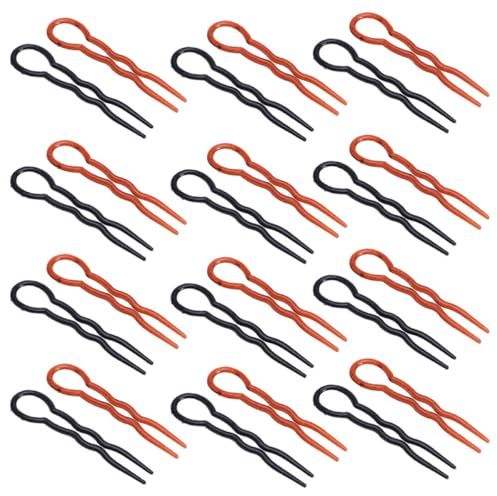 Ciieeo 24pcs Hair Pin Bun Hairpin U-shaped Plastic Fashion Hair Fork Well DIY Travel Use for Women