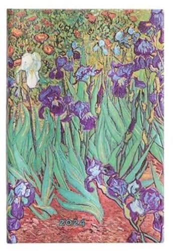 Varzi Dal 1956 Paperblanks Terminplaner 2024, 12 Monate, Mini, horizontal, Iris von Van Gogh, Iris von Van Gogh, 9,5 x 14 cm
