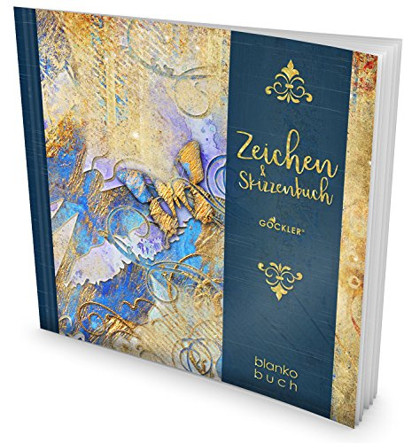 GOCKLER® Zeichen & Skizzenbuch: 100+ Blanko-Seiten, Register, Datum, Seitenzahlen, Glänzendes Softcover +++ Ideal für Handlettering, Kaligraphie und Karikaturen +++ DesignArt.: Grunge Butterfly