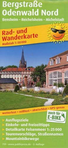Bergstraße Odenwald Nord, Bensheim - Reichelsheim - Michelstadt: Rad- und Wanderkarte mit Ausflugszielen, Einkehr- und Freizeittipps sowie ... 1:50000 (Rad- und Wanderkarte: RuWK)