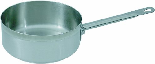 Flache Stielkasserolle Kasserolle Kochtopf RANDVERSTÄRKT CNS 24 cm Ø / 4,3 Liter Inhalt und 9,5 cm Höhe