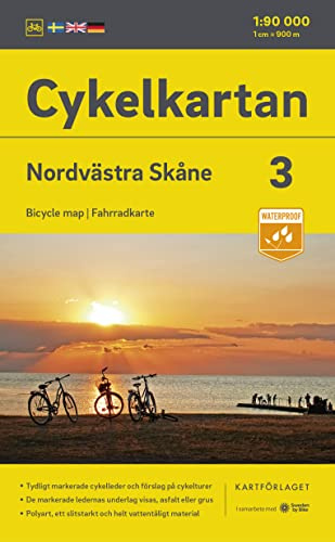 Cykelkartan Blad 3 Nordvästra Skåne 1:90000: Radwanderkarte 03 NW Skane 1:90000