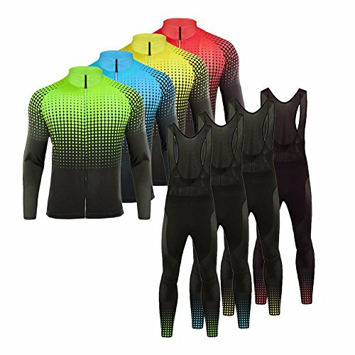 UGLY FROG Radsport Anzüge Herren Winter Warm halten with Fleece Langarm-Radsport-Trikot+Lange Lätzchen Dicht with Gel Pad Breathable Classic Bicycle Set