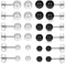 Aroncent Ohrringe Perle Ohrstecker Set: 12 Paar Edelstahl Imitation Perlen Kugel Ohrringe Ohr Piercing Geschenk für Herren Damen Schwarz Weiß Silber 3mm 4mm 5mm 6mm 7mm 8mm
