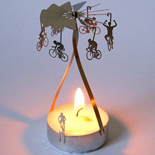 13gramm Rennrad Souvenir Teelicht Pyramide, 3D Edelstahl Kerzen Karusell