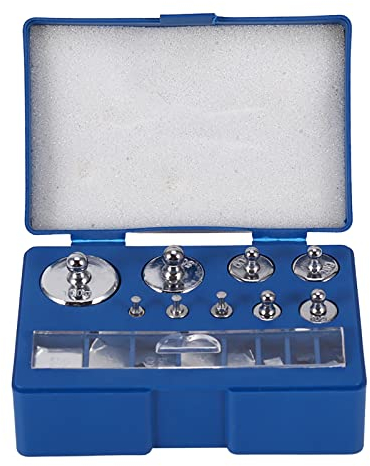 Calibration Weights, 17 Pcs Calibration Weight Set 10mg 20mg 50mg 100mg 200mg 500mg 1g 2g 5g 10g 20g 50g 100g Precision Steel Balance Scale with Tweezers for Jewellery Scale
