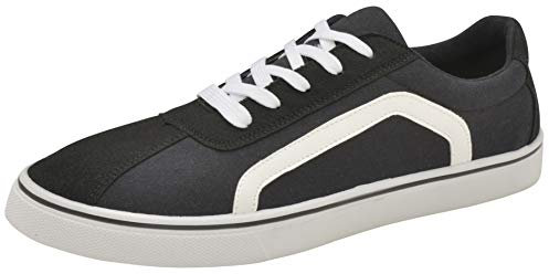 Womens Ladies Canvas Trainers Lace Up Pumps Casual Plimsolls Memory Foam Fashion Skater Shoes Sneakers (3 UK, Black/White)