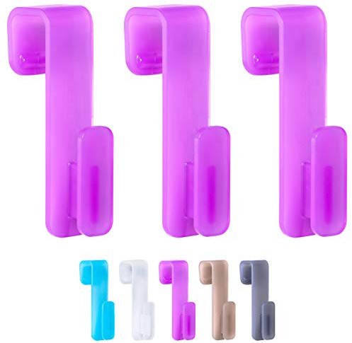 WELLGRO 3X Rundheizkörperhaken - Top Qualität Made IN Germany - Haken für Handtuch - Heizkörperhaken - Handtuchhaken - Farbe wählbar, Farbe:Lila