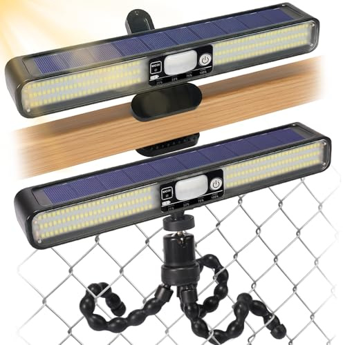 SHANNA Solarlampen FüR AußEn, Solarleuchten FüR AußEn, Solarlampen FüR AußEn Mit Bewegungsmelder, Usb Und Solarbetrieb, 700lm Led Solarleuchten FüR Aussen FüR Terrasse, Zaun, Garten, 2 Set