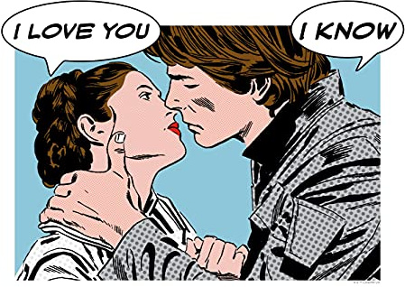 Komar Wandbild | Star Wars Classic Comic Quote Leia Han | Kinderzimmer, Jugendzimmer, Dekoration, Kunstdruck | ohne Rahmen | WB117-40x30 | Größe: 40 x 30 cm (Breite x Höhe)