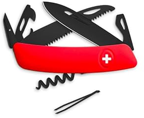 SWIZA D05 All Black Rouge Couteau Suisse Adulte Unisexe, 75mm