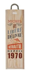 DECOHO - Caisse à vin en bois personnalisée pour 1 bouteille | Retraité libéré délivré - Modèle Homme